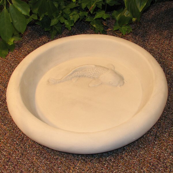 Stone Kio Birdbath - Koi Fish Pond Garden Birdbath or Birdfeeder